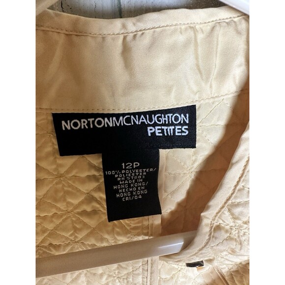 Norton McNaughton Petites Womens Pale Yellow Lightweight Quilted Jacket Coat 12P - Picture 3 of 8